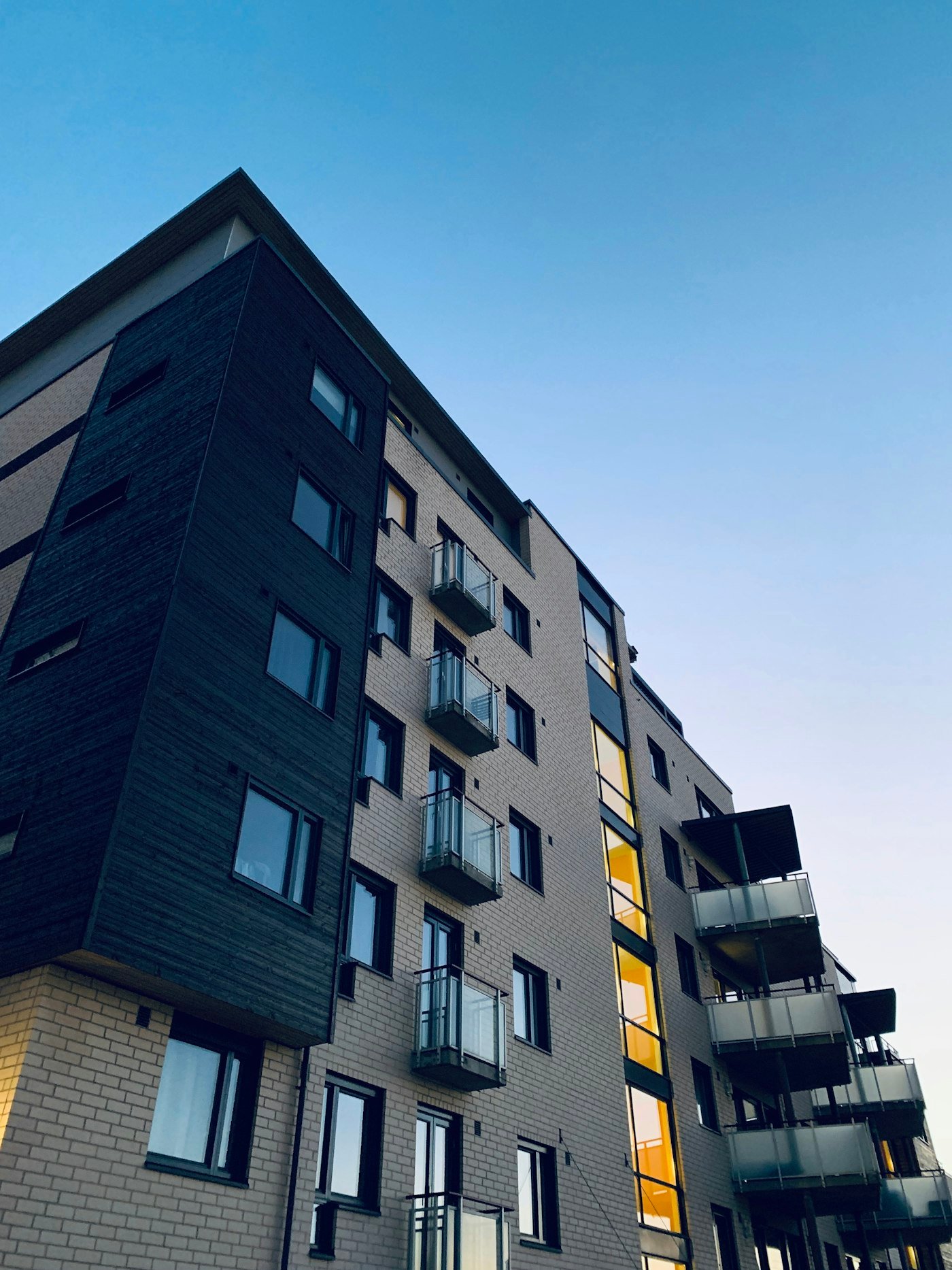 Contemporary UK apartment development exterior CGI